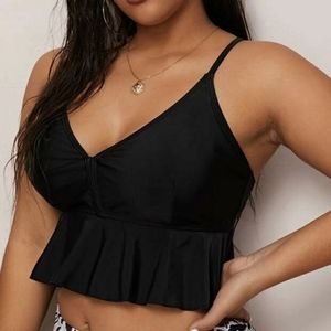 NWT Peplum Ruffle Hem Bikini Top